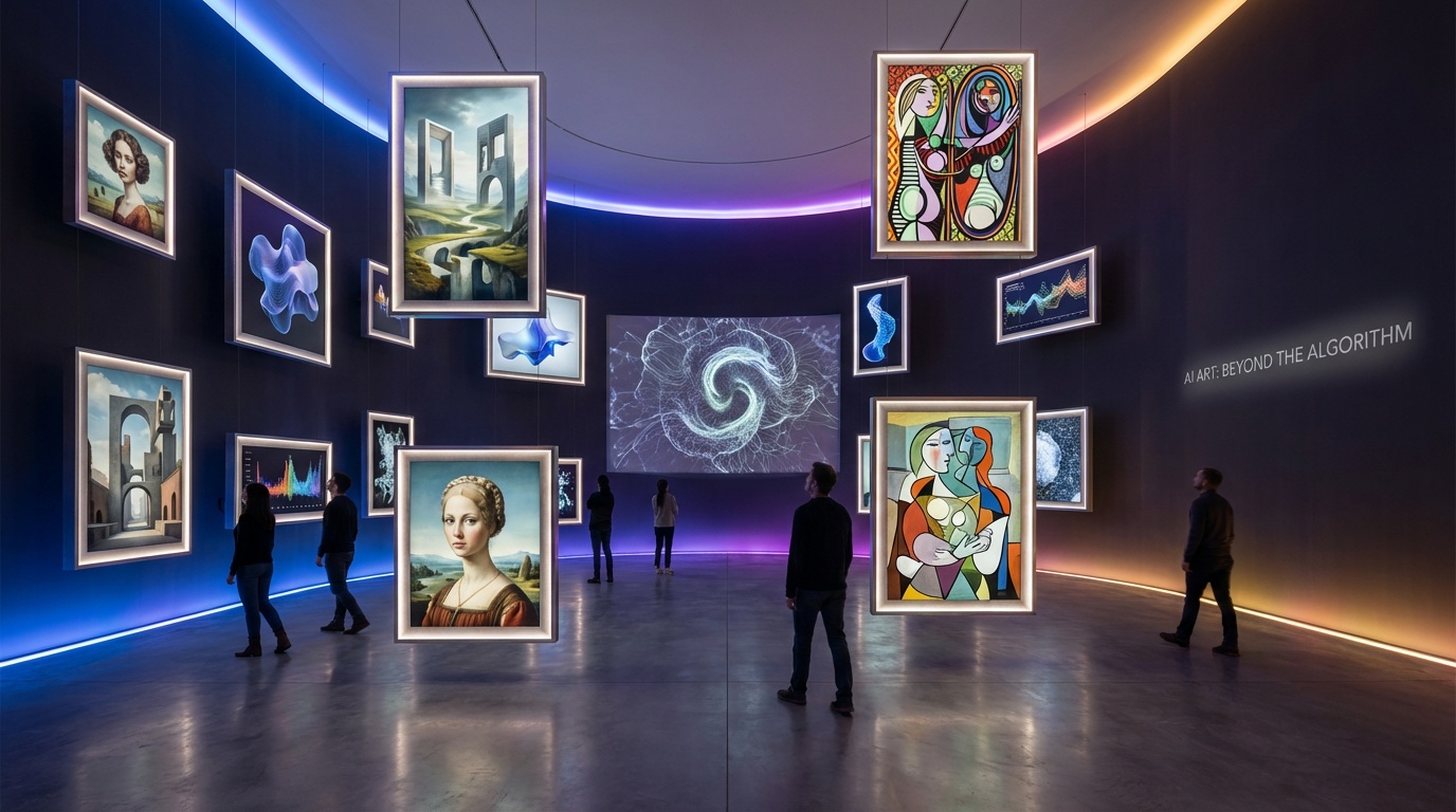 Gallery of AI-generated artwork showcasing different model styles and capabilities