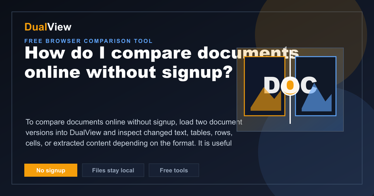 Diff Diff Pdf Compare Document Diff Tool - Compare CSV, Excel, Word, PDF | DualView